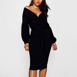 Black off the shoulder Midi Dress